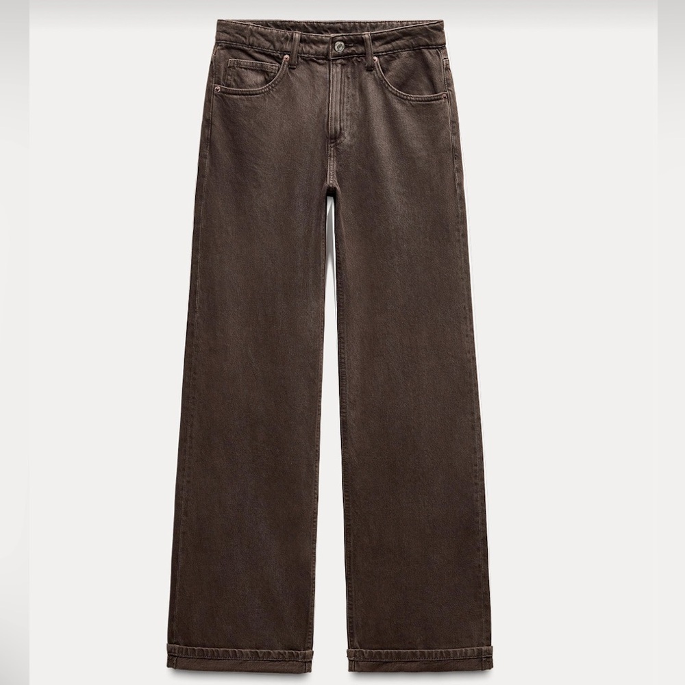 Zara Brown wide leg jeans